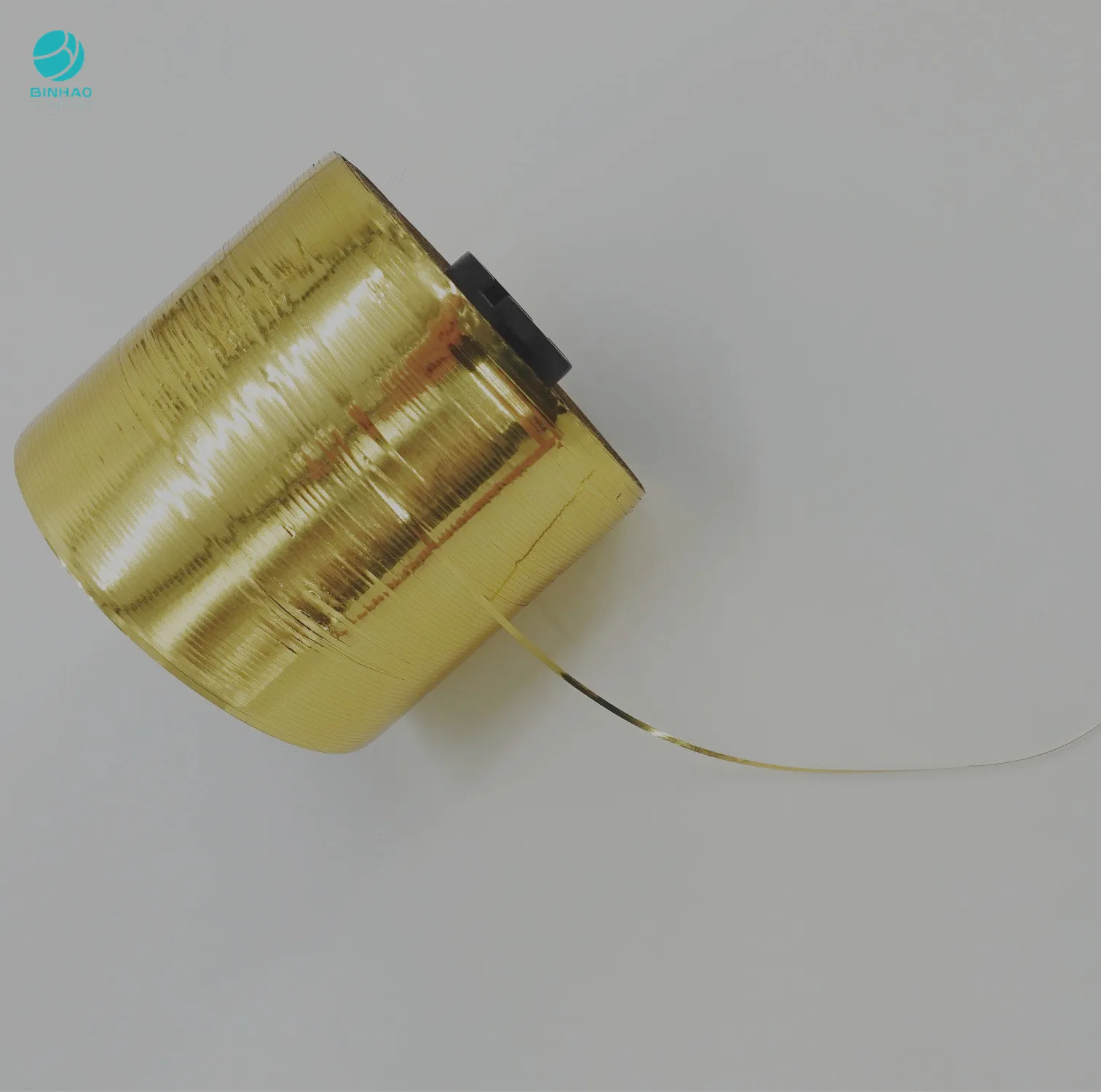 Bopp 10000m Gold Metal Tear Off Tape Bobbin For Cigarette Perfume Case Packing