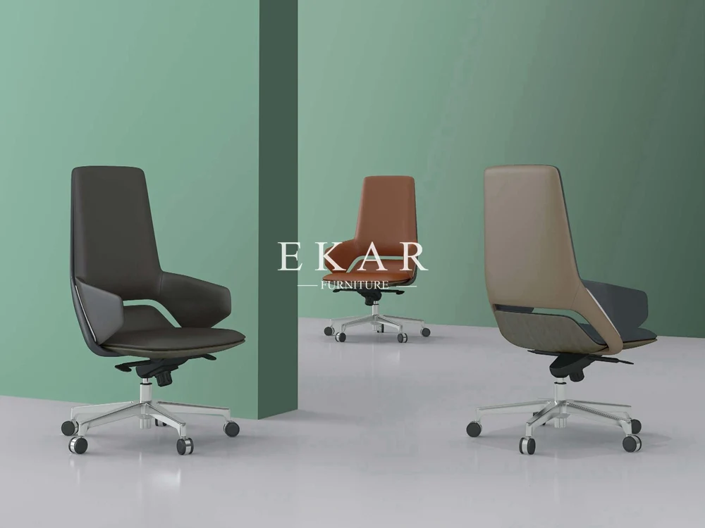 Modern Upholstery Artificial Leather Office Chair With Wheels