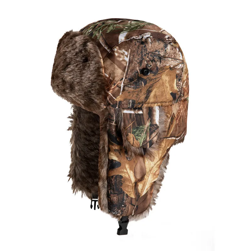 Wholesale Warm Cap Snow Hats Ear Flap Fur Trooper Men Earflap Trapper With Ear Flaps Camouflage Russian Winter Hats