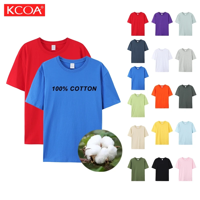 Spot Goods Wholesale Summer Cheap Plain O Neck 100% Cotton Unisex T Shirt For Mens