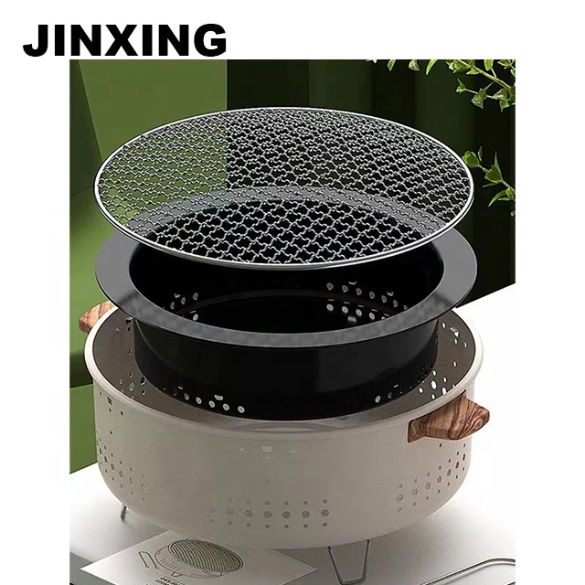 Charcoal BBQ Grill Portable Camping Stove Mini Portable Charcoal BBQ Oven for Outdoor Camping Garden Tea Cooking