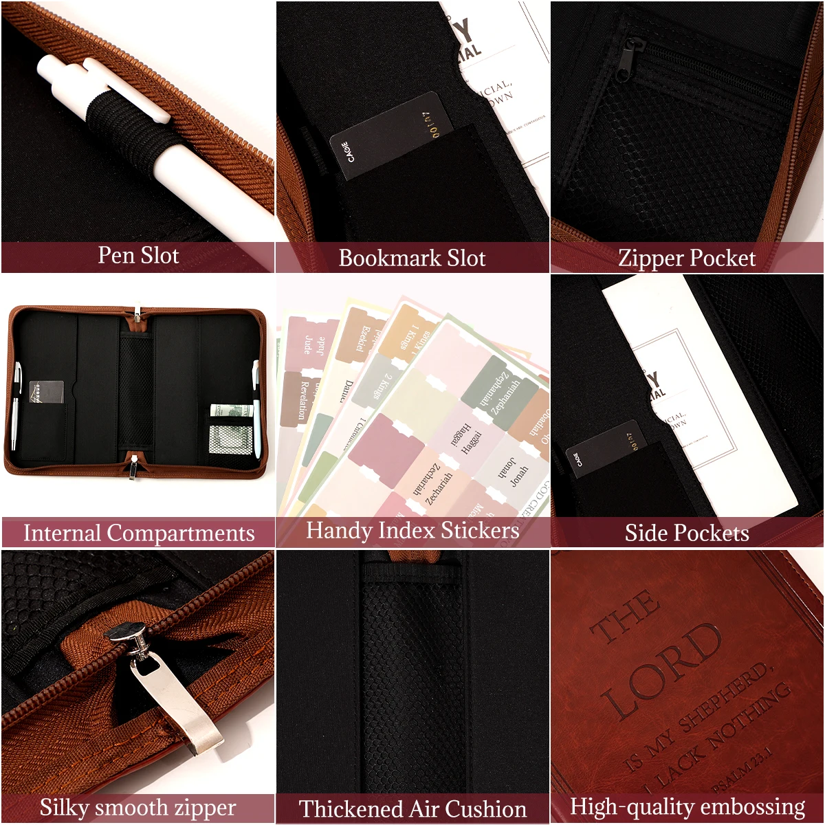 All-Custom bible cover case bags leather book cover bags portable tote bible cover holy bible books