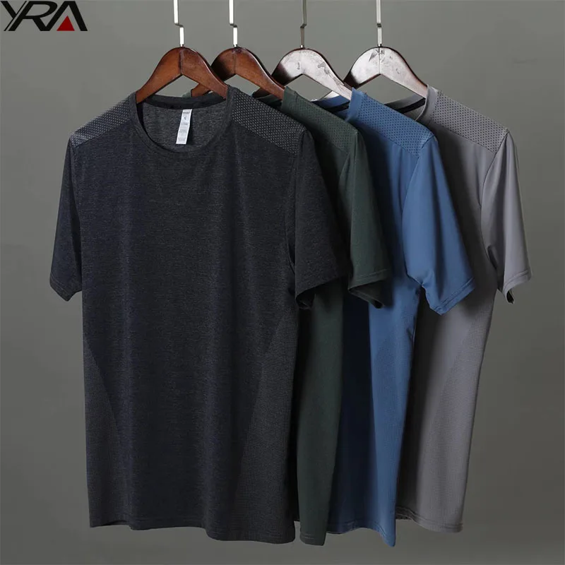 2022 men running gym t shirt custom mens  fitness shirt clothing apparel sports athletic active wear t shirts sportswear men