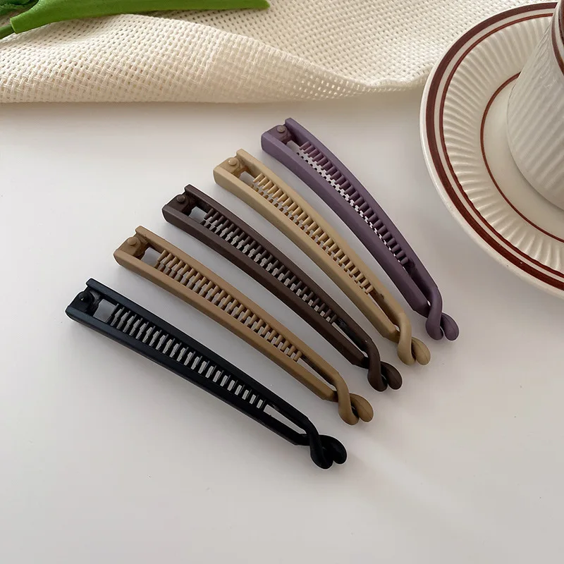 Practical Exquisite Barrettes Hair Accessories Clips For Women Hair Grabbing Clip Temperament Ponytail Simple Duckbill Hair Clip