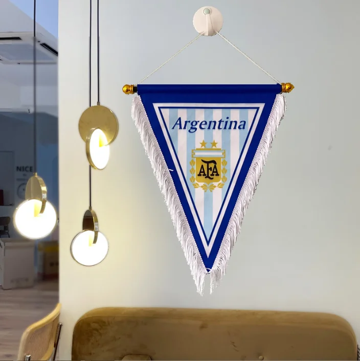 Double Sided Custom Football Soccer Club Fans Pennant Flag Wall Decoration Pennant