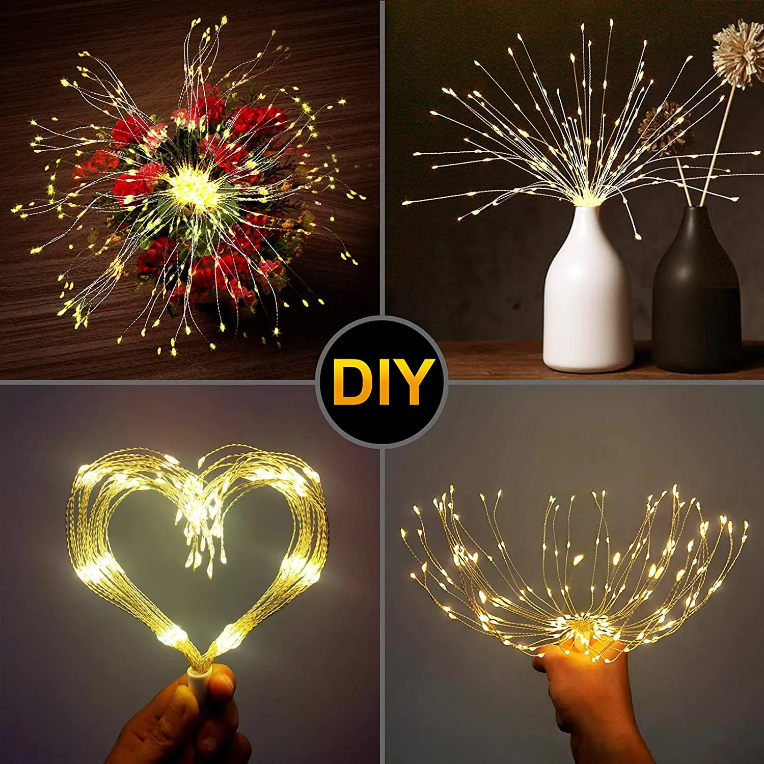 led Exploding starburst lights LED copper Wire fireworks lights christmas light