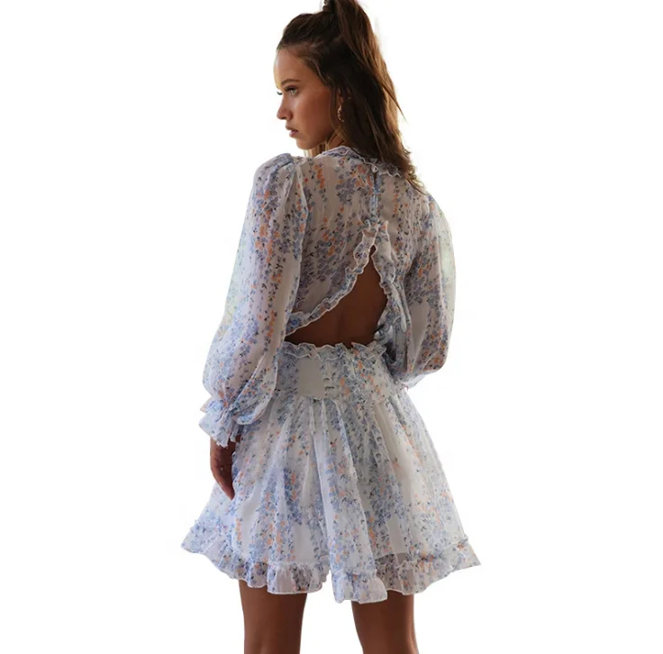 New Arrivals Plus Size Long Sleeve Printing Casual Dress Sexy Korea Dress Summer Prom Dresses