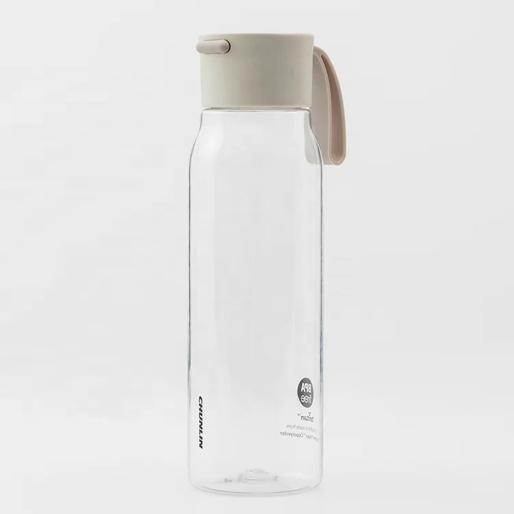 
Plastic simple design BPA free water bottle with silicone strap, 550ml sport drinking water tritan bottle 
