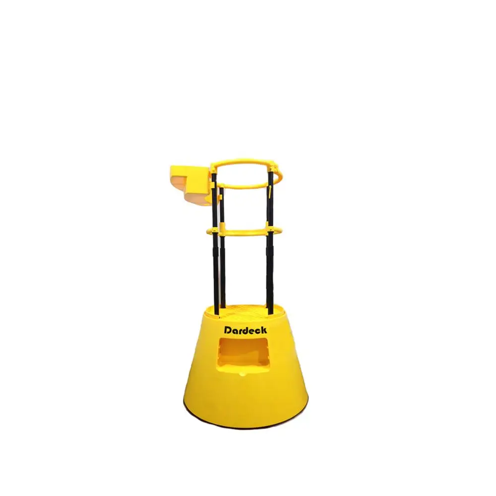 
TCD Dardeck Plastic rolling kick safety step stool ladder with spring loaded wheels guard bar /Rolling Kick Stool/Safety Stool 