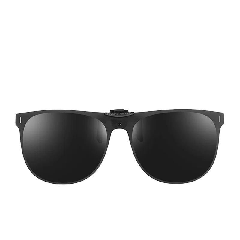 
EESER Custom Box Brand Luxury Flip Up Sunglasses Clip On Sun Glasses Lenses For Nearsighted Glasses Dual Purpose Black Lens 