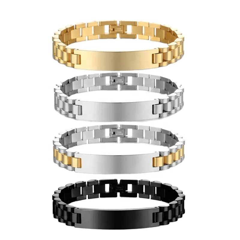 Custom Logo Size Bio Magnetic Bracelet IP Gold Plating Stainless Steel Bracelet For Men Women Gift