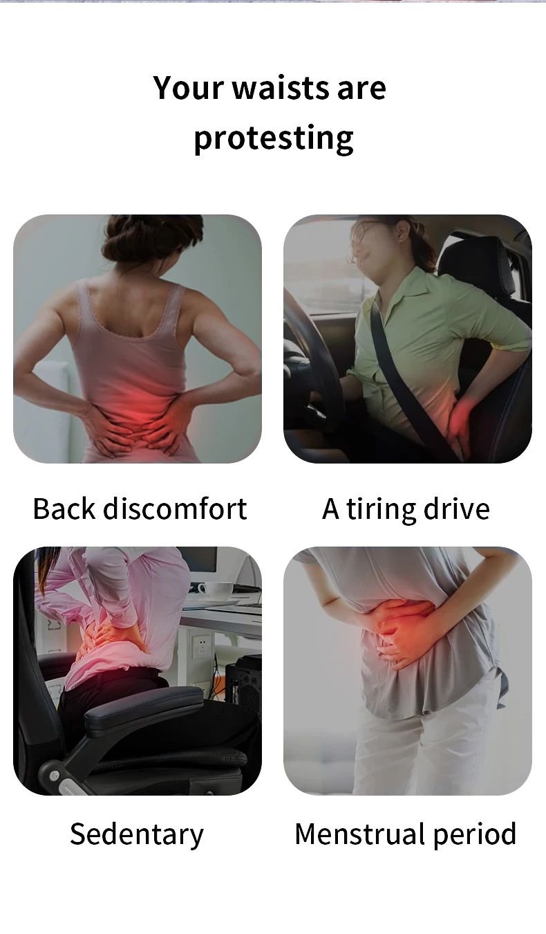 Smart Abdominal Waist Vibration Massage Belt With Heat Wireless Electric Lumbar Massage Belt For Back Pain