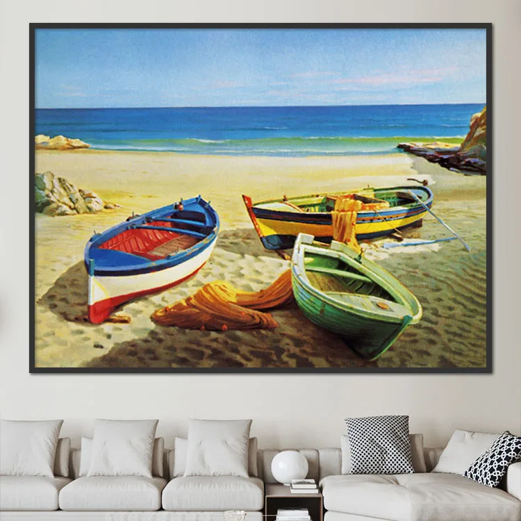 New Home Decoration Wall Art Seascape Diy Painting By Numbers Handpainted Seascape Oil Painting