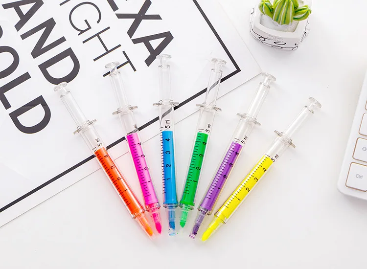 syringe shape inject ballpoint ink pens free samples