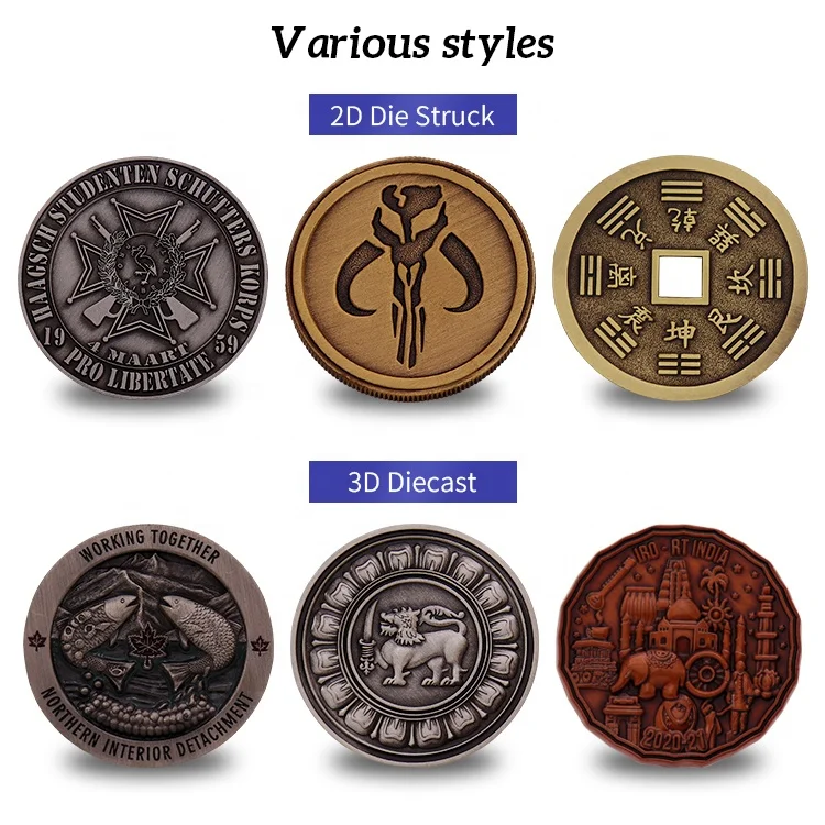 Custom Bulk 50 mm Blank Metal Pirate Fantasy Challenge Gold Coin Sale Buy Hobby Old Coin Collection Collecting Album Products