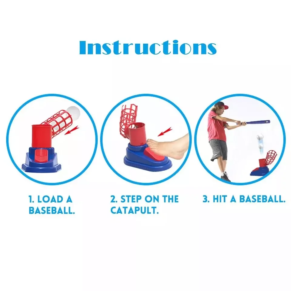 New sports toys outdoor baseball toy with launcher for garden parent-child interaction games toy balls set