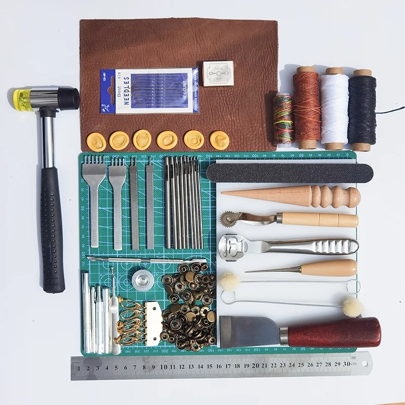 Leather Tools Sewing Set DIY Handmade Craft Tool Box Perforated Shoe Making leather tools sets