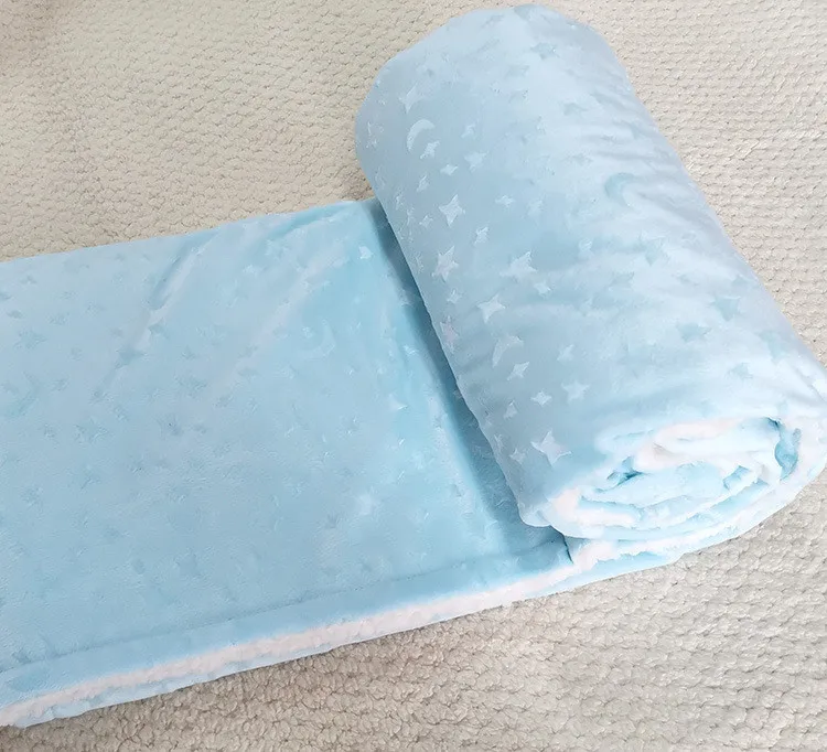 2022 new arrival Super Soft Custom Printing Newborn Baby Swaddle Coral Fleece Micro 3D Pom Mink Dot Baby Blanket