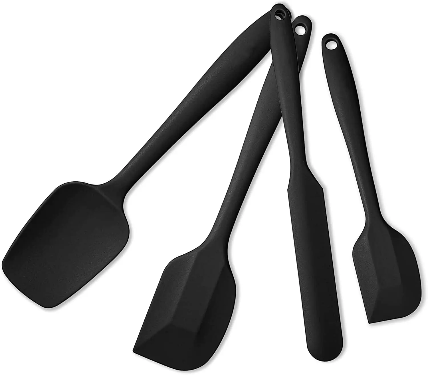 Seamless Silicone Spatula 4 Pack Food Grade Silicone Rubber Spatula Set 600F Heat Resistant Baking Spoons & Spatulas