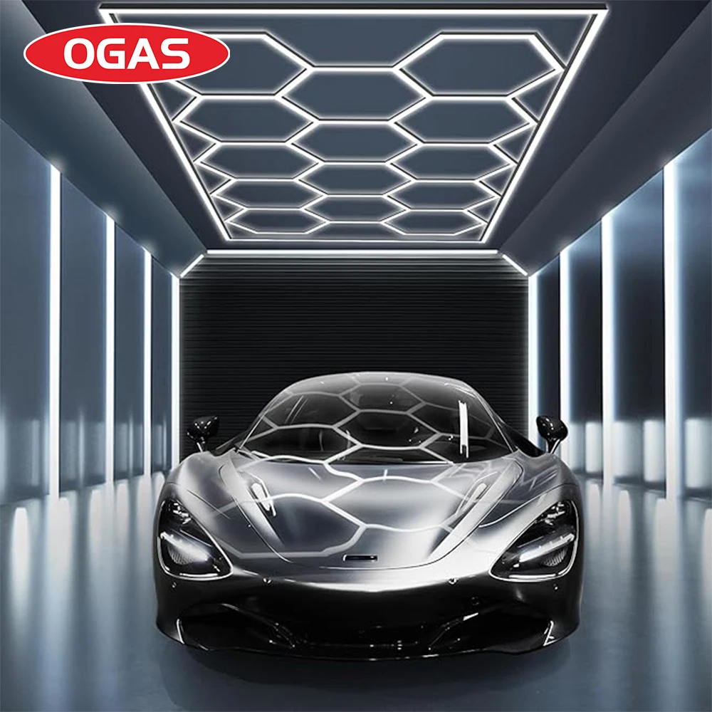 OGAS Car Detailing Workshop clothing store Led Lights Garage honeycomb Led hexagon lights Garage Work Light