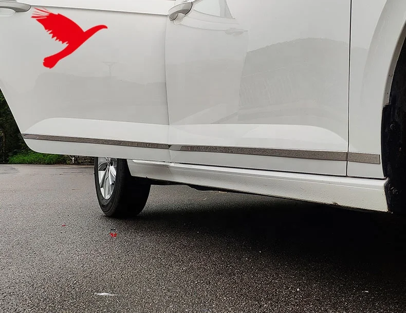 Car Accessories Exterior Side Panel Door Body Molding Trim Stainless Steel Chrome 4PCS For VW Polo MK6 2019-2020