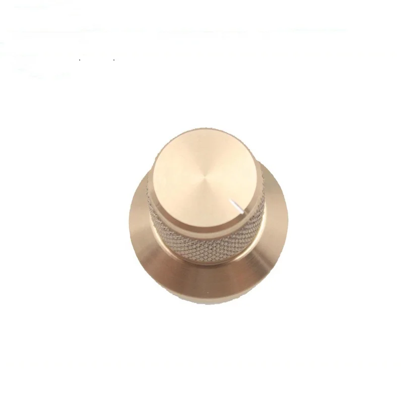 Precision CNC Gold Plated Volume Potentiometer Knurled Amplifier Knob for Audio Parts