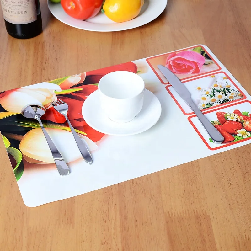 Wholesale Custom Plastic PP Design Printed Table Luxury Square Placemats Colorable Indian Kitchen Tablemats