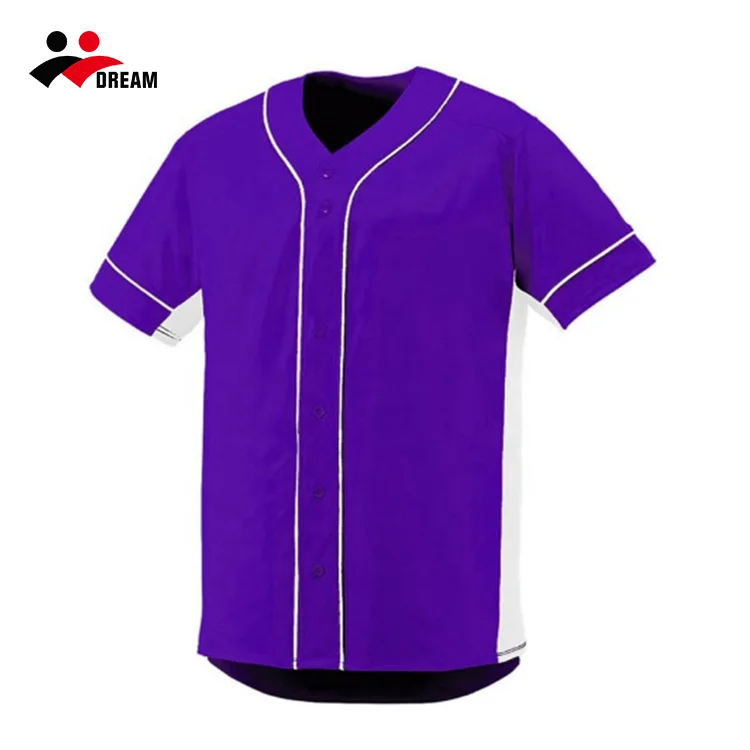 Orange Full Button Down  Baseball Jersey Uniform Sublimated Quick Dry Baseball Training Wear for men
