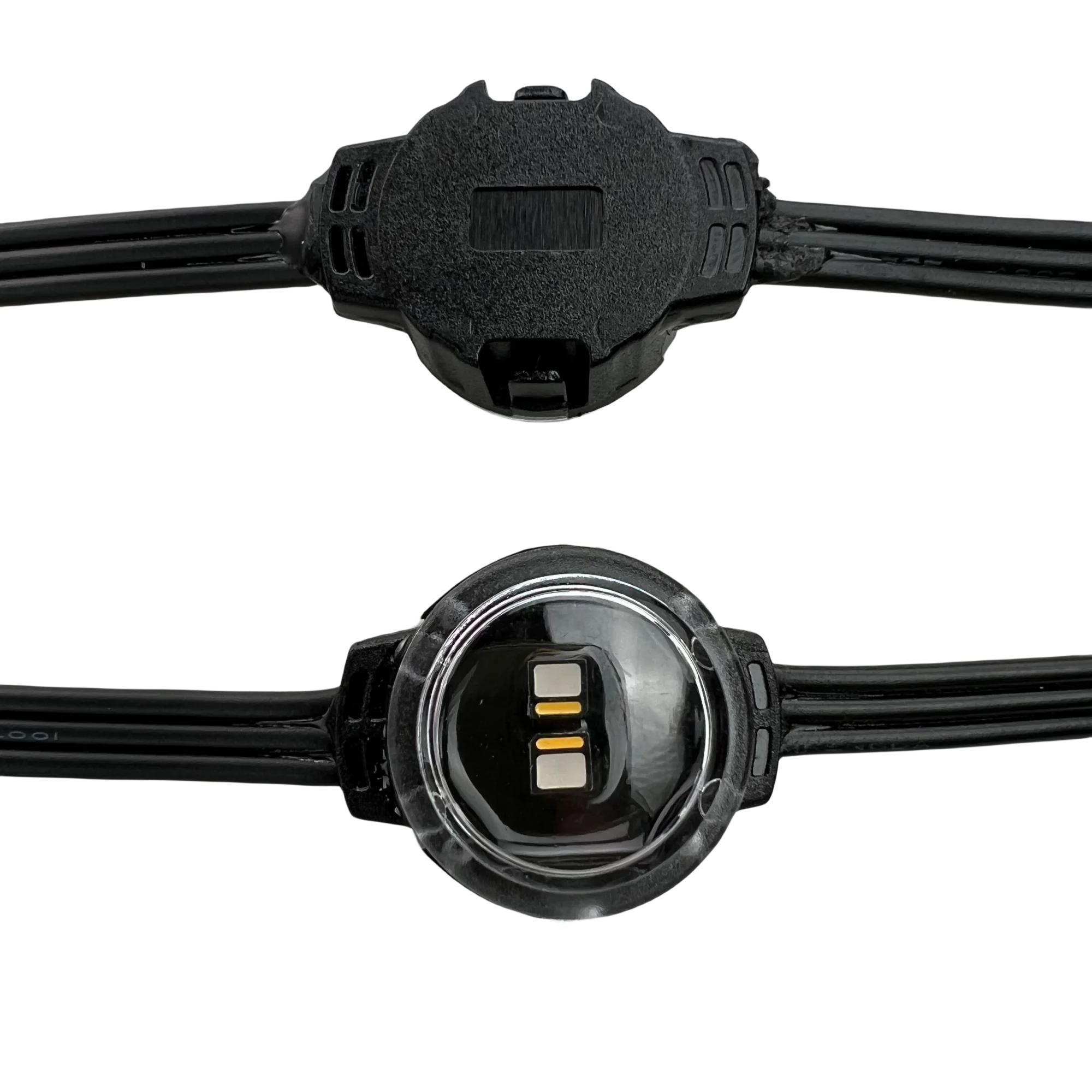 50 пикселей/комплект DC12V 20 мм TM1814-RGBW 2 светодиода/пиксель/0,6 Вт RGBWIC светодиодные перманентные уличные умные пиксельные огни IP68 черный провод прозрачная крышка