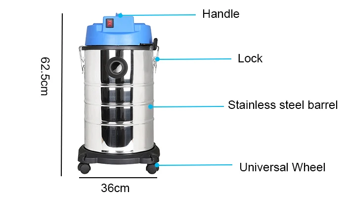 30L New  Upgraded Hotel Workshop Dust Cleaner Wet Dry Vacuum Cleaner