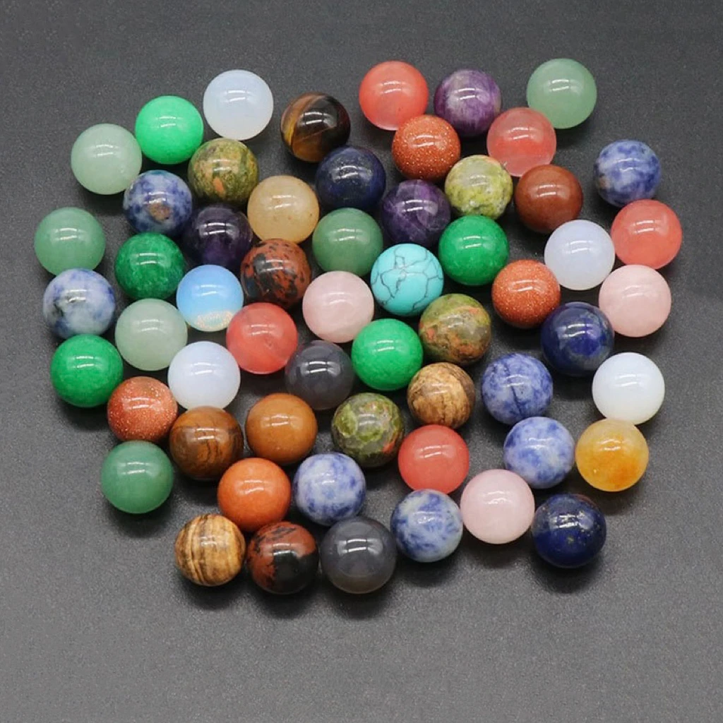 Bulk Wholesale Polished Healing Gem Fengshui Decor Colorful Crystal Stone 12mm Bead For Gifts