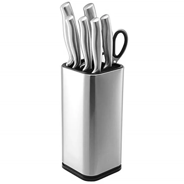 Multifunction Universal Kitchen Knives Stand Stainless Steel Knife Holder Storage Bucket Knife Block