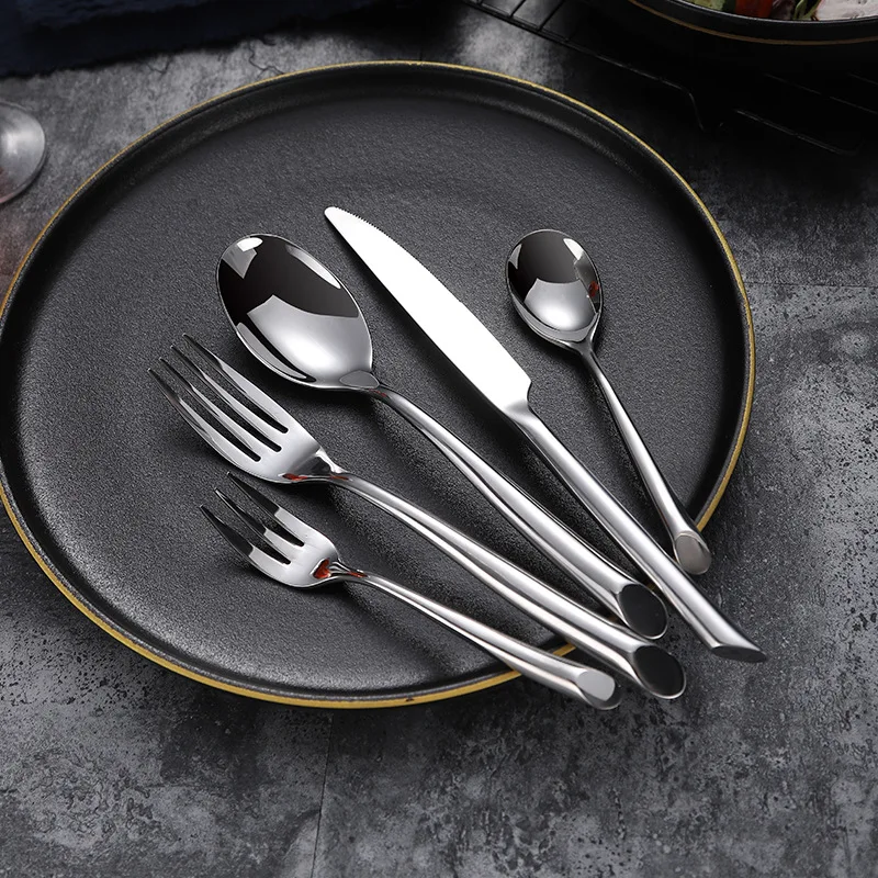 Gold Plated Knife Fork Spoon Talher Cutlery Sets Luxury High Quality Stainless Steel Flatware Sets for Wedding Restaurant Hotel
