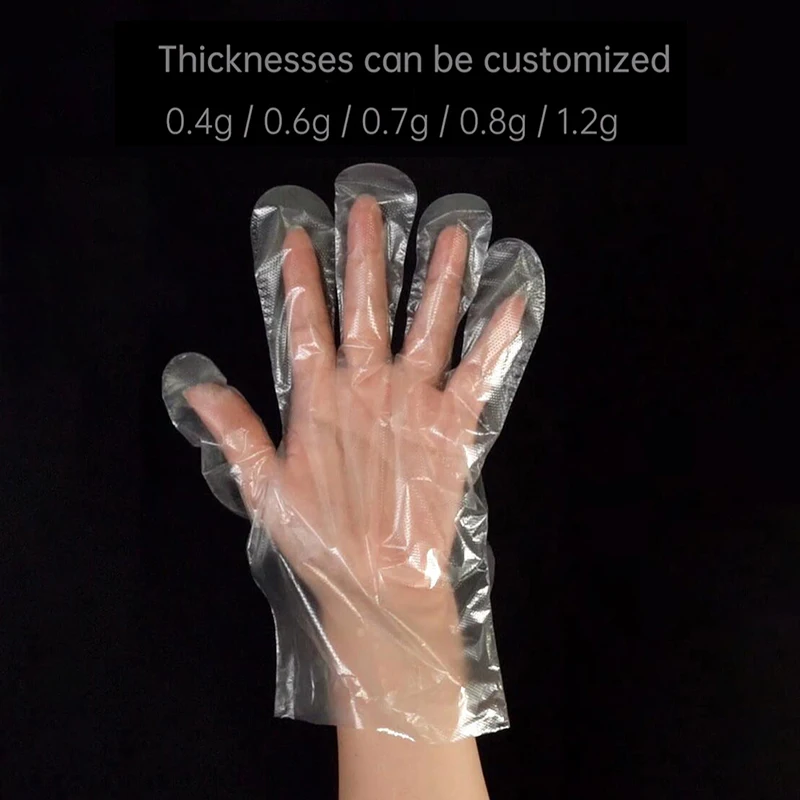 transport hdpe clear color plastic polythene disposable gloves