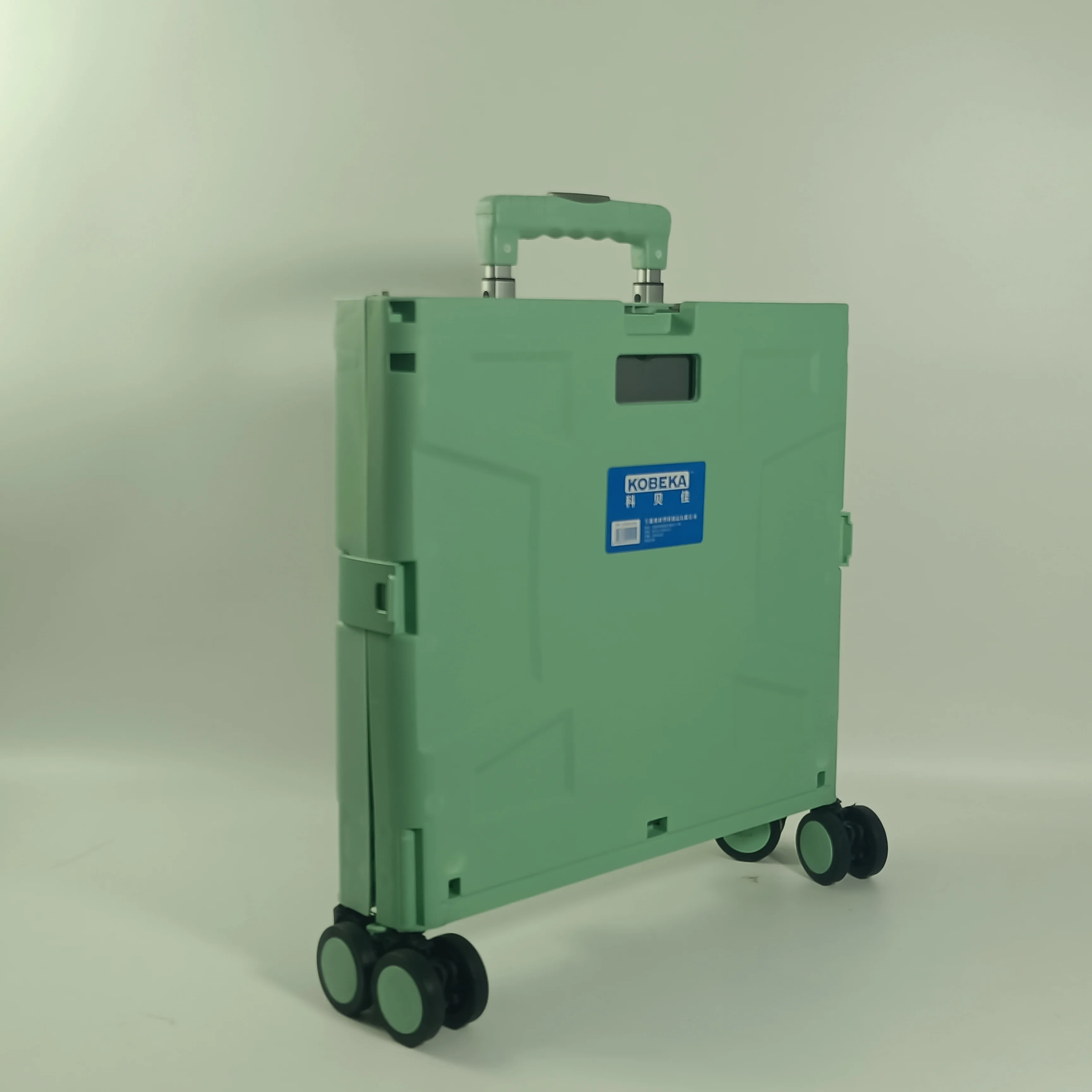 Quick Cart Collapsible Rolling Crate Wheels Foldable Basket Capacity Heavy Duty Plastic Sit Folding 80lbs Carton Customized 77mm