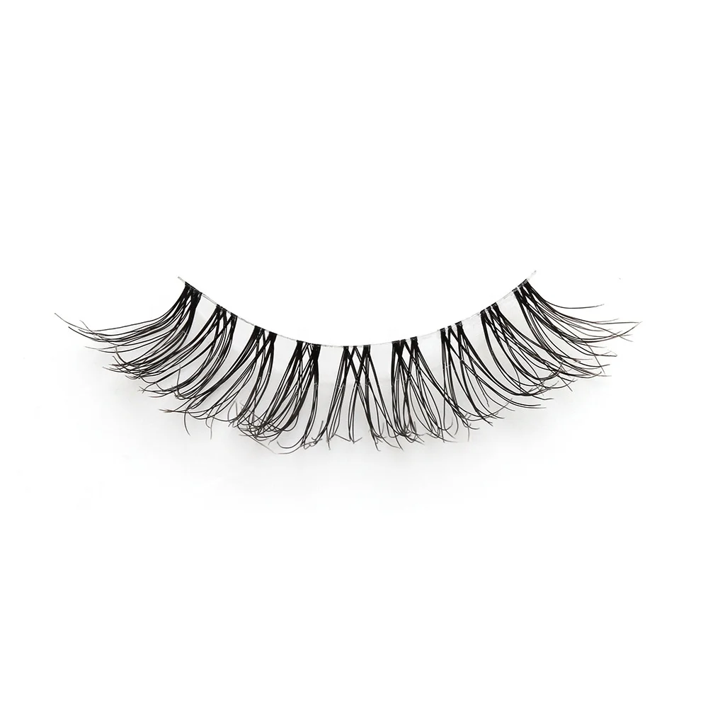 2023 Oem Natural middle area hollow 0.07mm thickness bulk individual eyelashes synthetic eyelashes full strip false eyelash