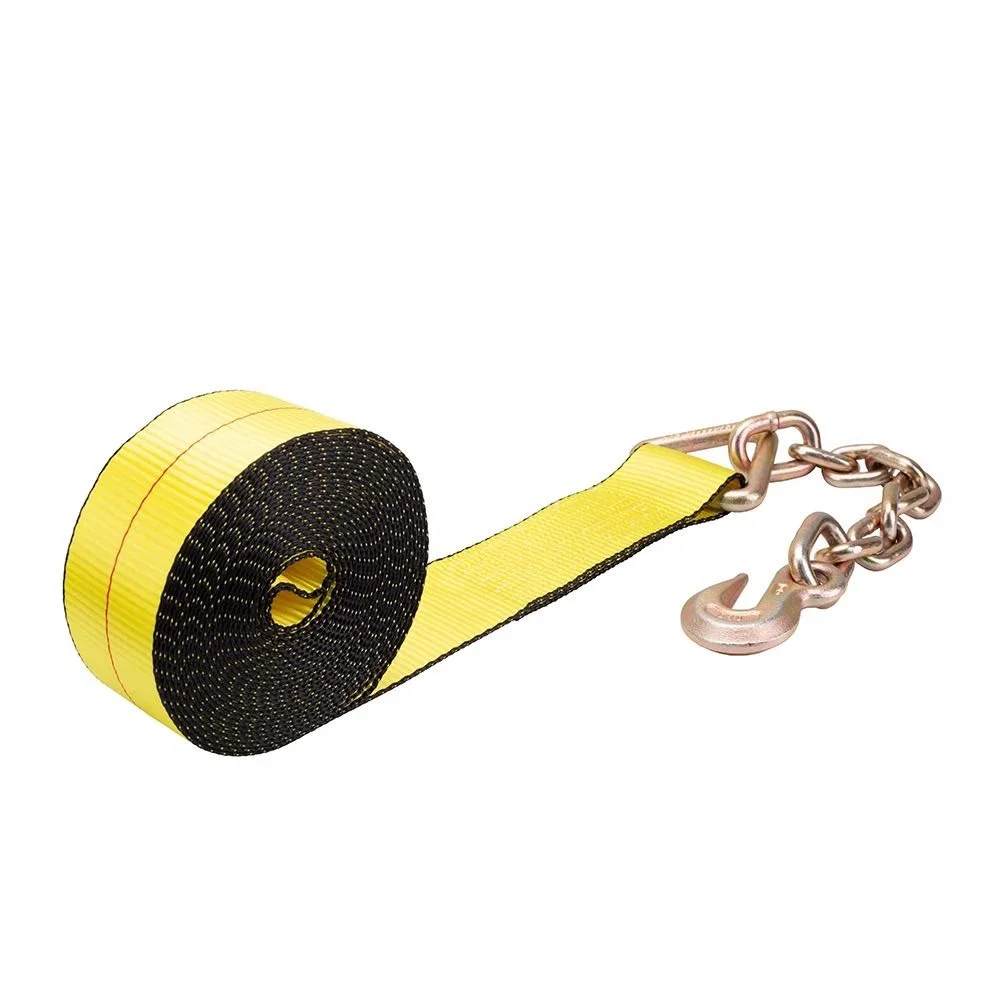Cargo strap 4 x 30 feet strap load winch us standard flatbed straps with chain anchor end
