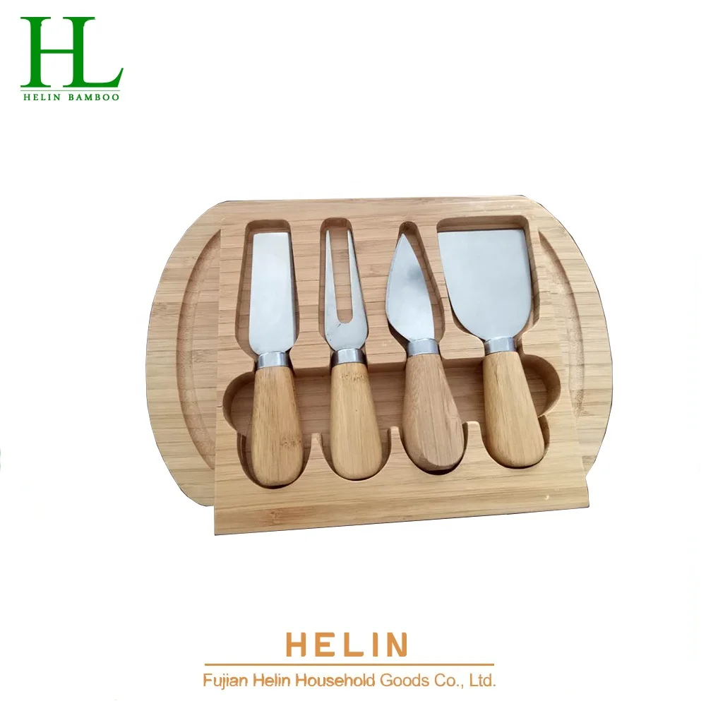 Hot sale Bamboo Cheese Cutting Board Set With Knives for kitchen tool Wholesale