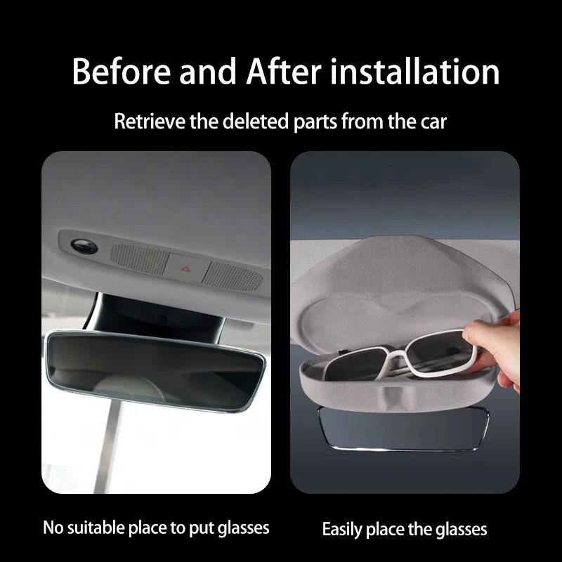 New Arrival Magnetic Car Glasses Holder Case Sunglasses Card Storage Box for Tesla Model 3 Y Auto Interior Accessories Wholesale