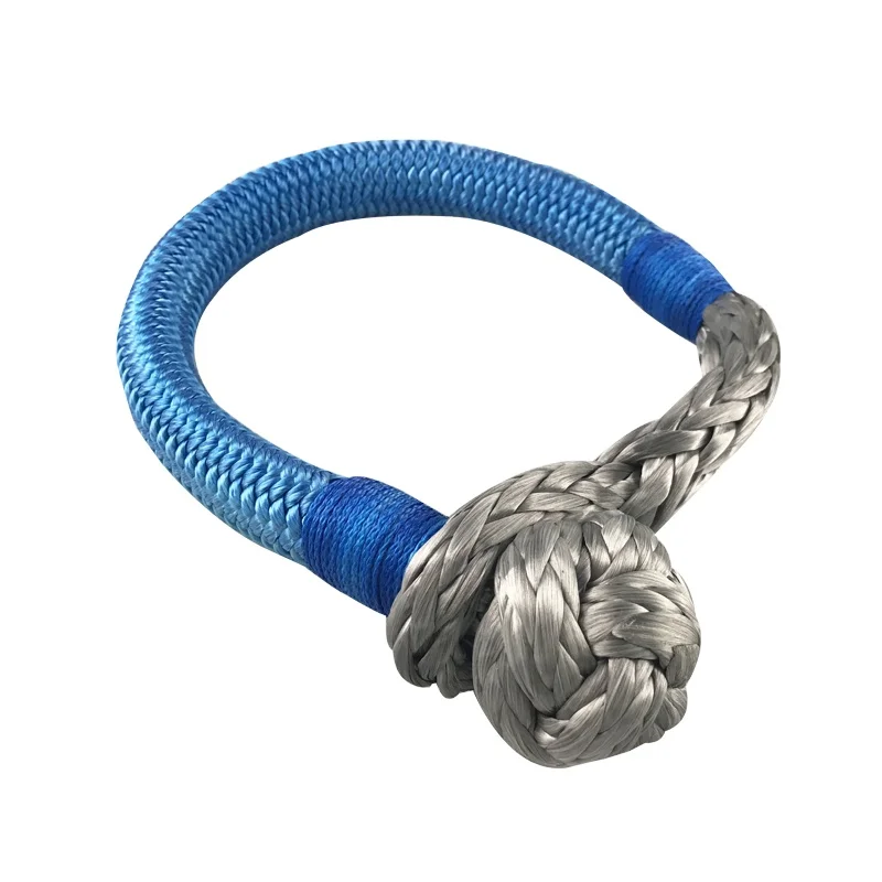 JINLI rope factory 11mm12mm13mm HMPE synthetic soft shackle together with recovery rope