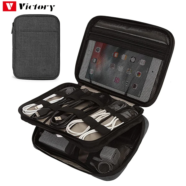 custom logo travel cable organizer bag pouch customize zipper bag for charging cable organitzation bag cable