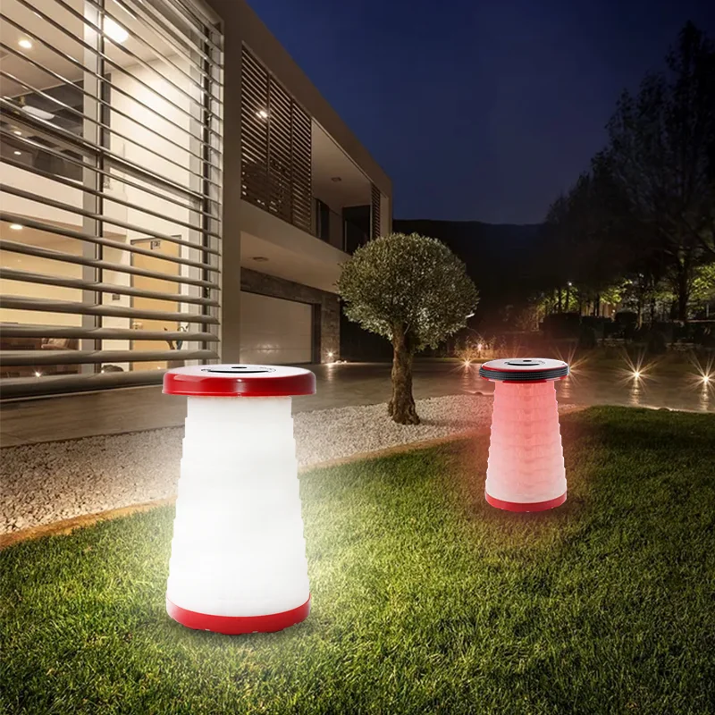 Portable Folding Collapsible Stool with light for Outdoor fishing camping hiking