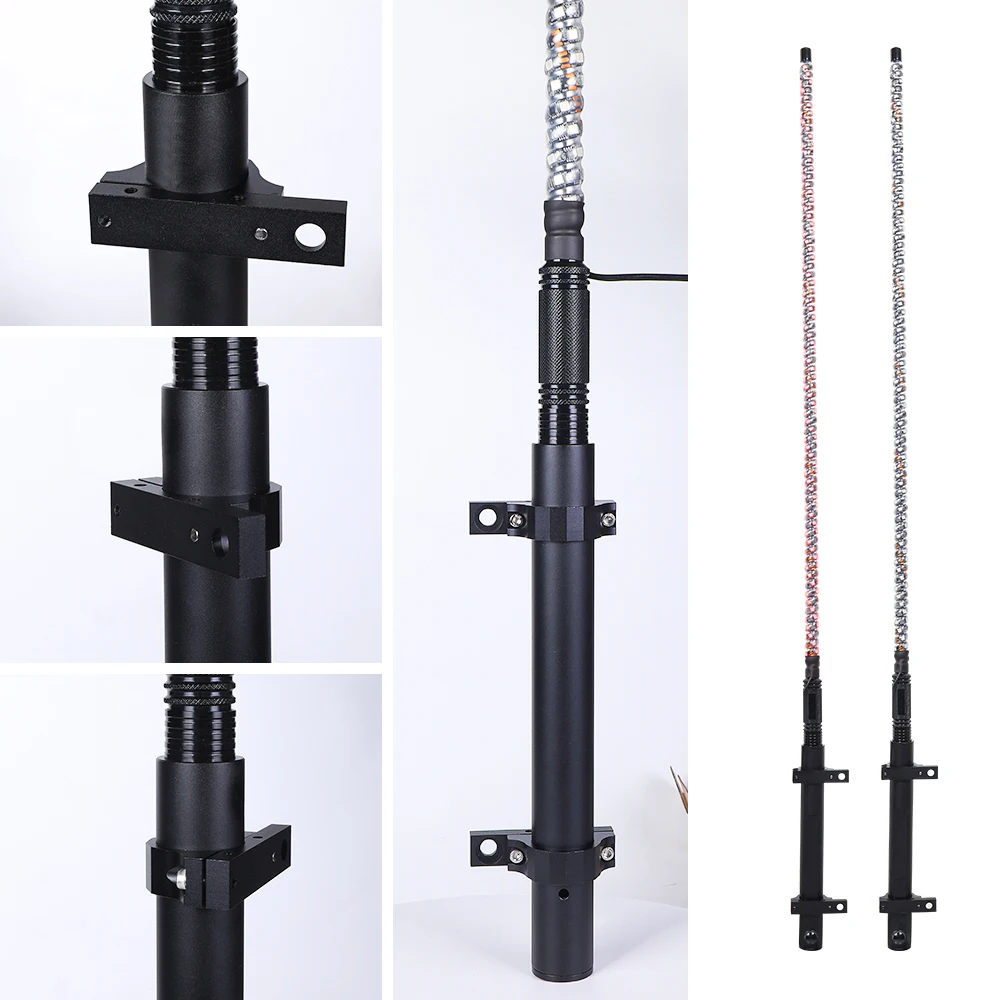 Mining Accessories Whip Led Light Wedge Tailgate Flagpole Holder Bracket Hinge Mounted  Flag & Antenna Holder Kit Universal