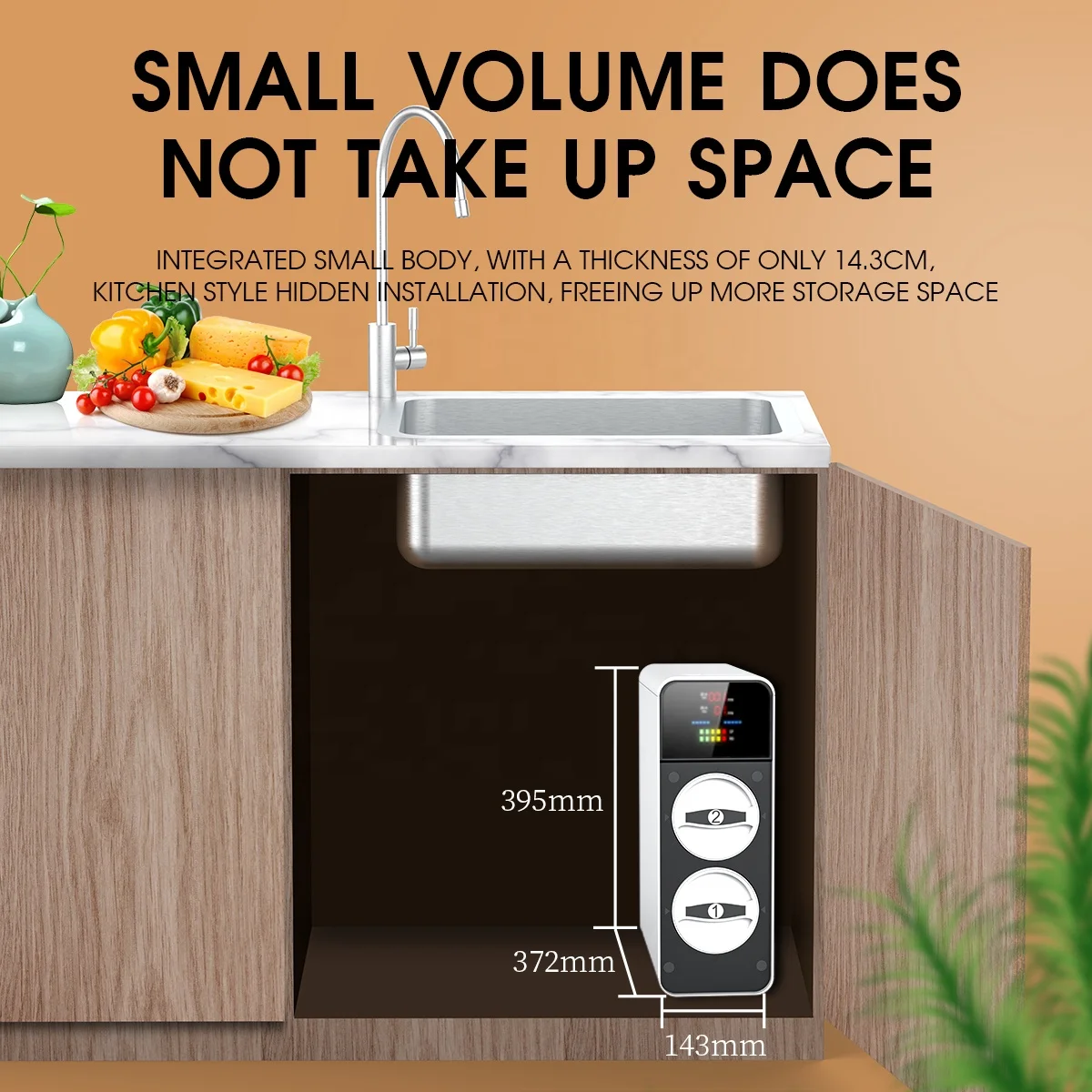 Table drinking fountain RO reverse osmosis system water purifier home pure water machine 600GPD