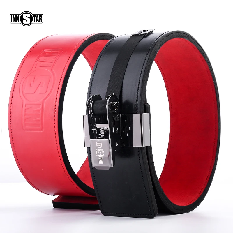 INNSTAR  Heavy Duty Infinite Virable Adjustable Cowhide Weightlifting Belt Body Building Fitness Gym Belt