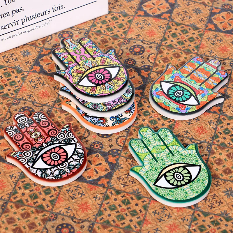 Creative Ceramic Fridge Stickers European And American Style Fatima Fridge Stickers Angel Eyes Magnetic Fridge Stickers