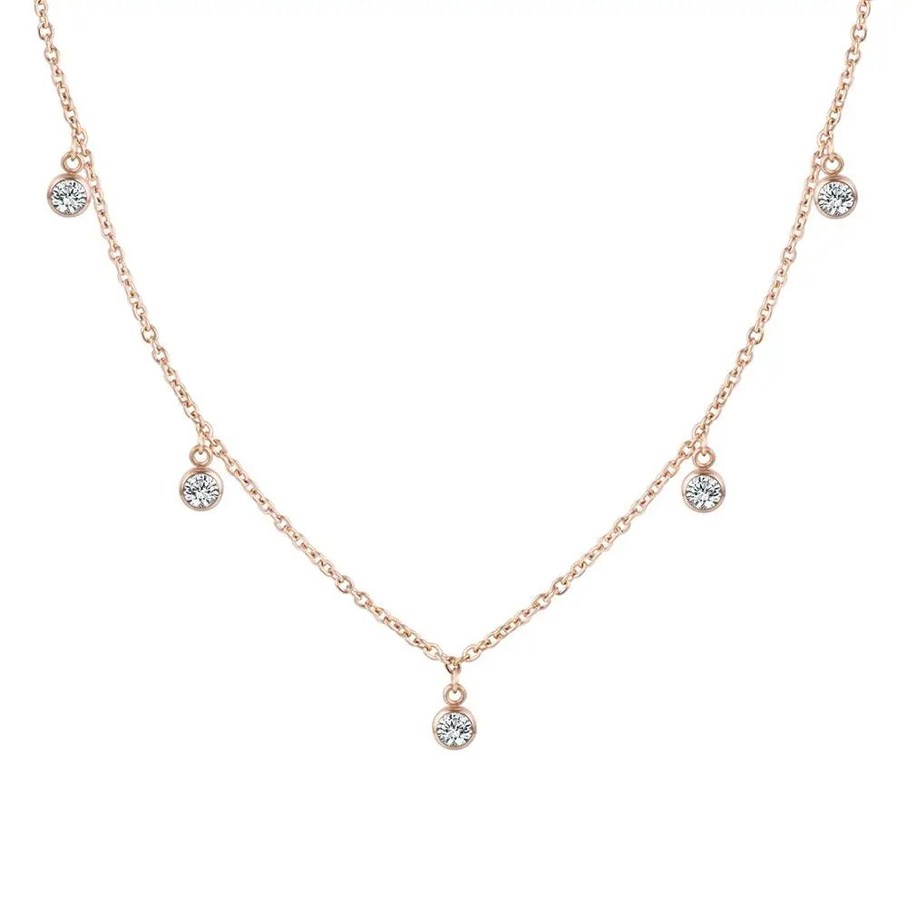 Женское колье-чокер из нержавеющей стали с кристаллами