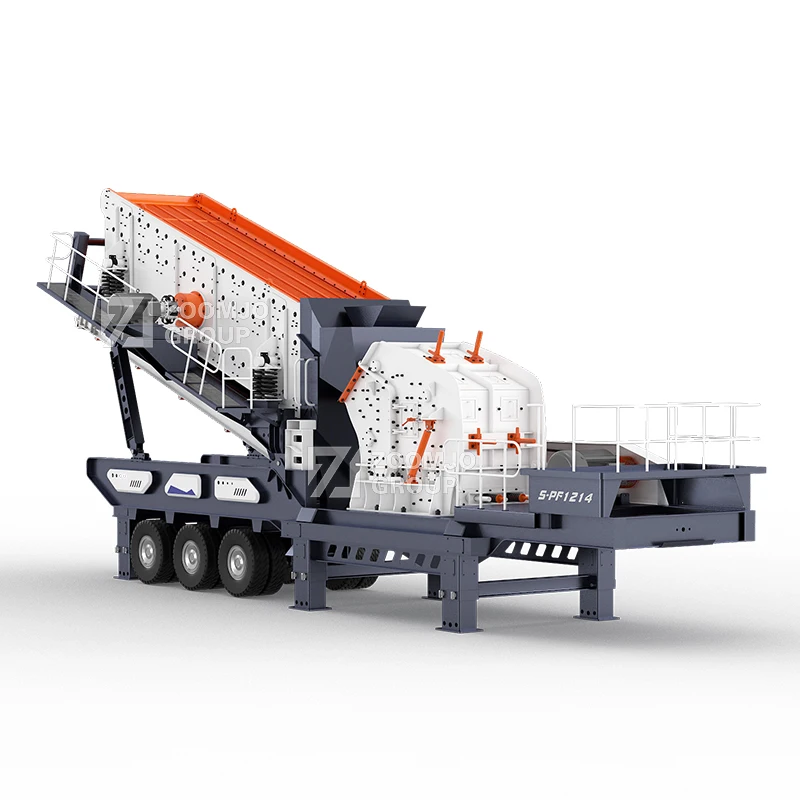 Low cost wheel type mobile impact stone crusher machine 50-650 tons capacity cheap semi mobile crusher plant
