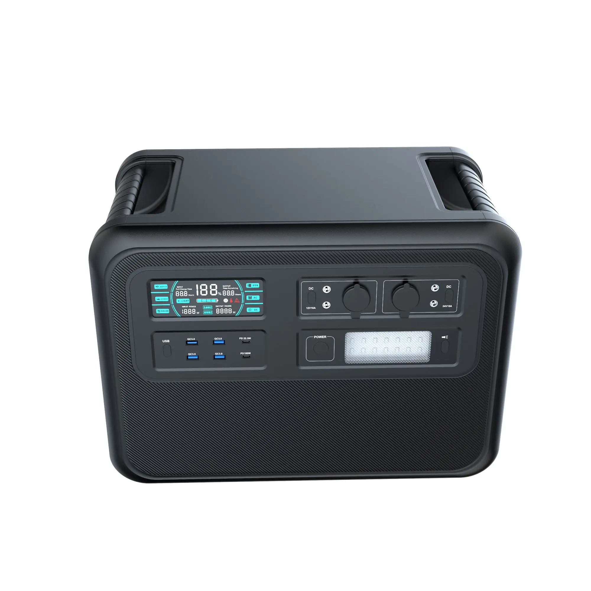 Lifepo4 Battery 2000W Portable Power Station Capacity 640000mAh Camping Outdoor Emergency Energy 220V Power Bank RV Batteries