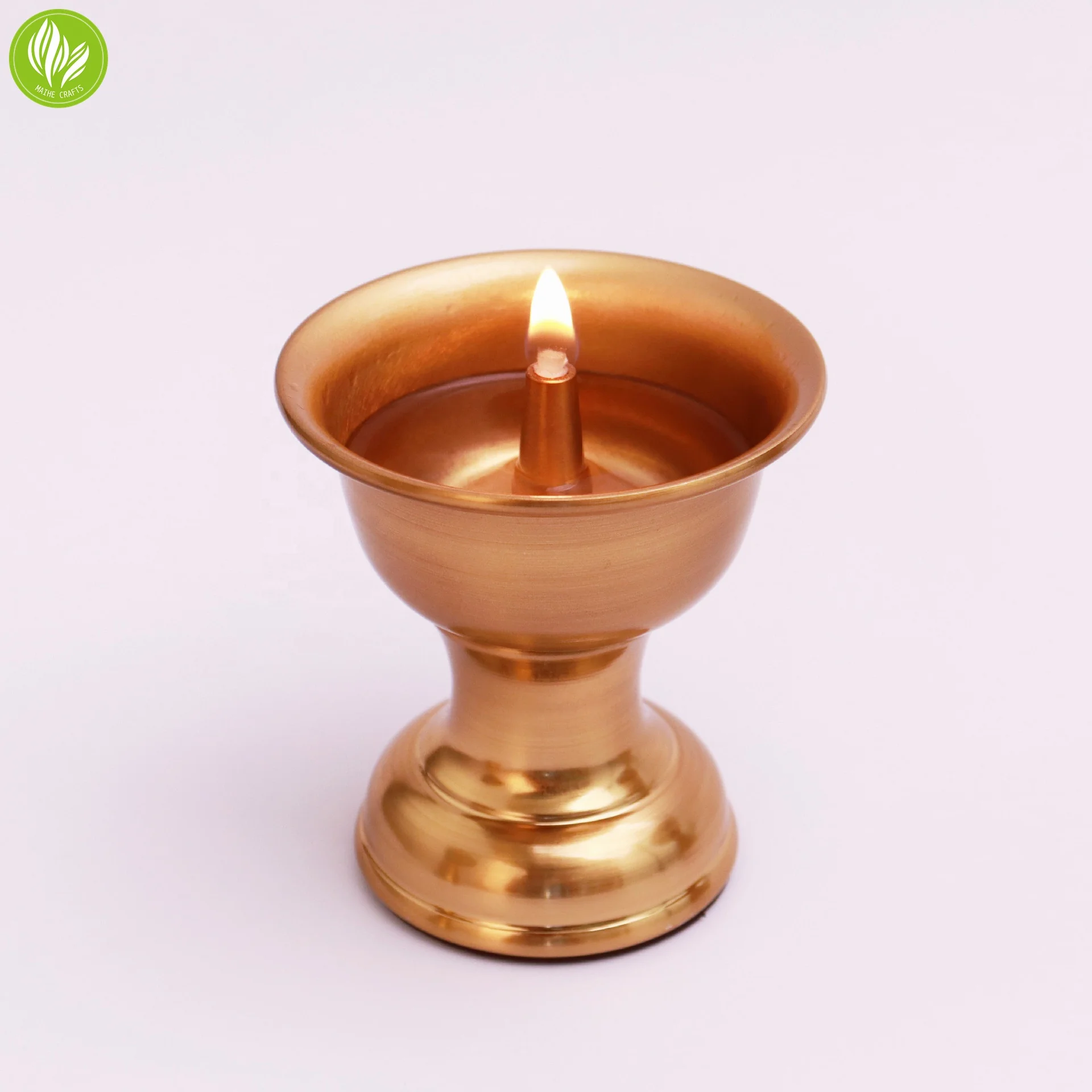 Ghee Lamp Butter Lamp Holder Golden Cup Candle Holder Tibetan Brass Oil Lamp Buddhist Altar Supplies